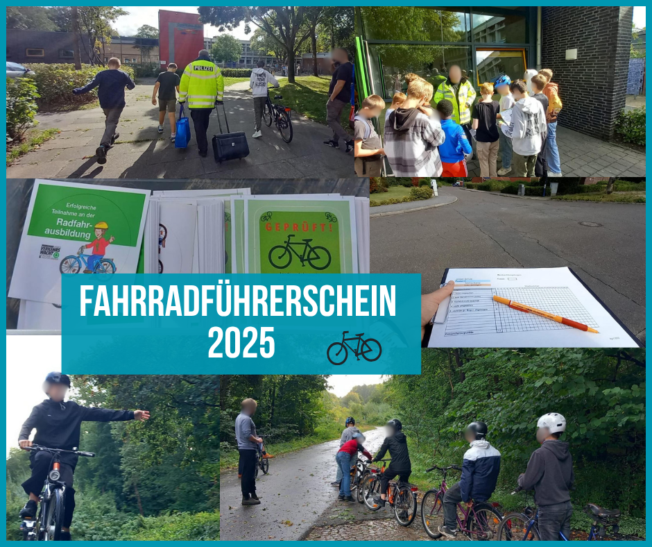 Diverse Bilder der Fahrradführerschein-Prüfung 2025