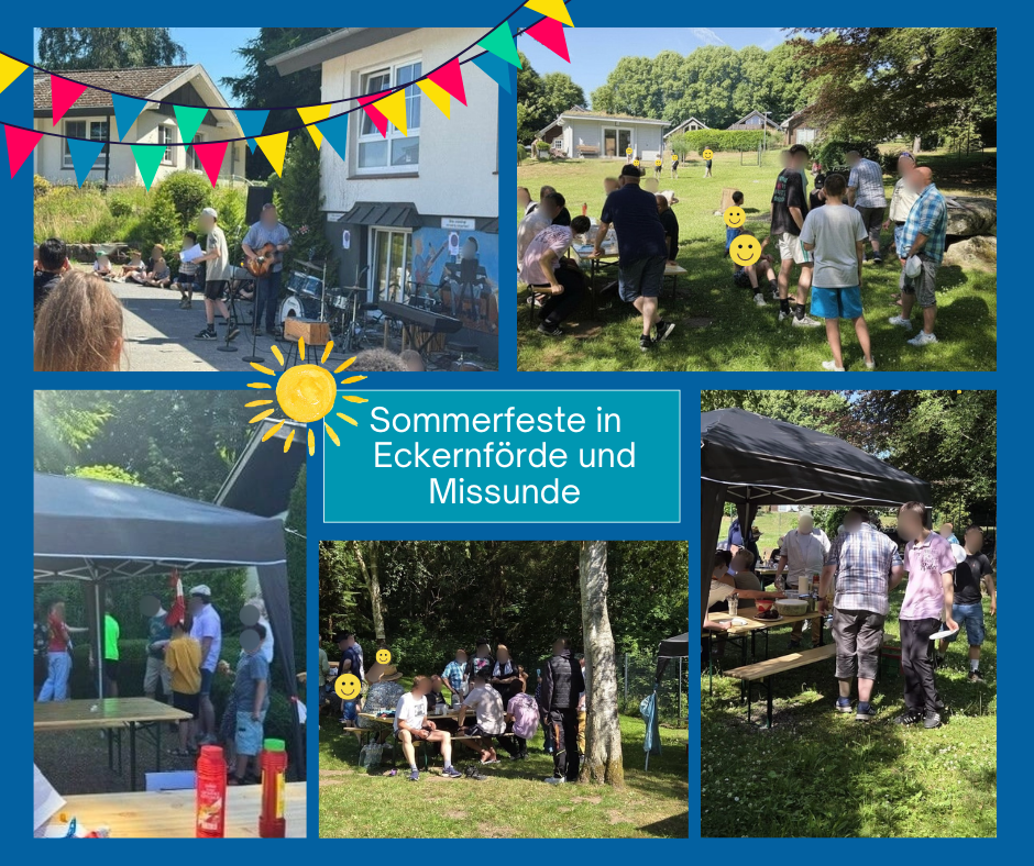 Fotocollage der Sommerfeste an den Standorten Missunde und Eckernförde